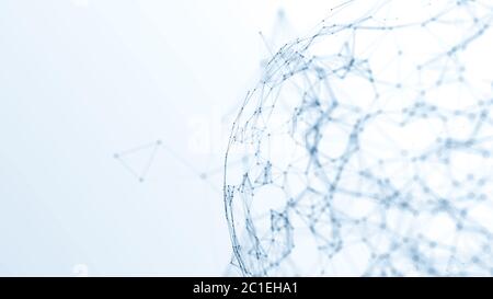 Abstract polygonal space low poly  ackground with connecting dots and lines. Connection structure. 3d rendering Stock Photo