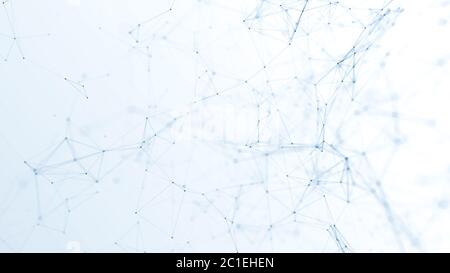 Abstract polygonal space low poly  ackground with connecting dots and lines. Connection structure. 3d rendering Stock Photo