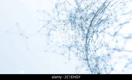 Abstract polygonal space low poly  ackground with connecting dots and lines. Connection structure. 3d rendering Stock Photo