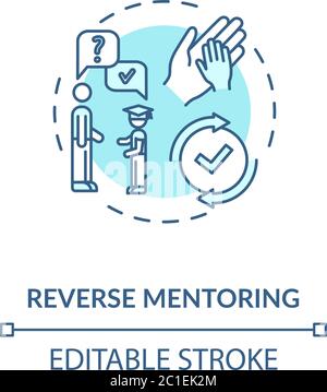 Reverse mentoring concept icon Stock Vector