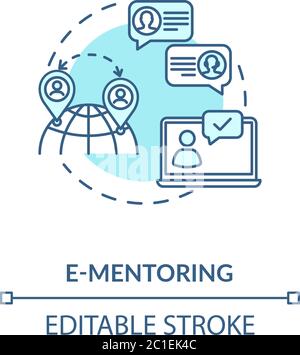 E mentoring concept icon Stock Vector