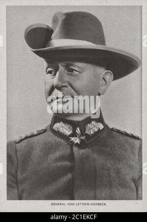 Paul Emil von Lettow-Vorbeck (1870 – 1964), also called the Lion of Africa (German: Löwe von Afrika), was a general in the German Army and the command Stock Photo