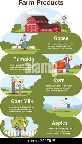 Farm product vector infographic template Stock Vector