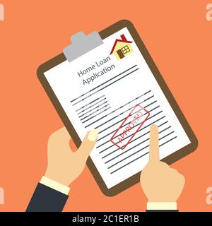 home loan form approved for loan application concept. vector illustration Stock Vector