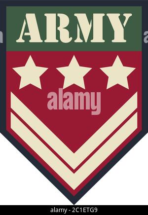 army badge logo with text space for your slogan / tag line, vector illustration Stock Vector