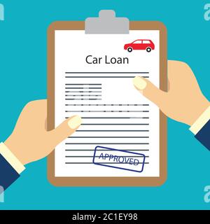 car loan form approved for loan application concept. vector illustration Stock Vector