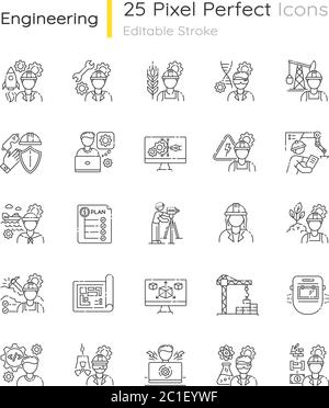 Marine engineer pixel perfect linear icon Stock Vector Image & Art - Alamy