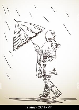 Hand drawn illustration of cold people expression, europe winter energy ...