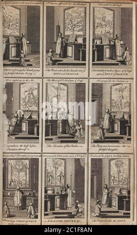 Old engraving of Christian sacraments. Catholic worship. XIX century Stock Photo