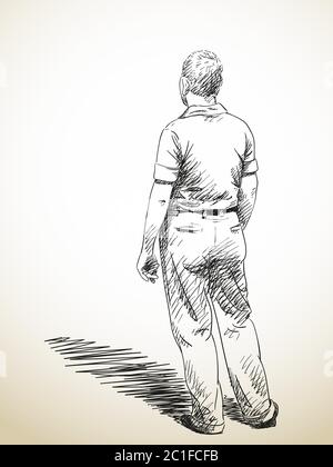 Drawing Man Side Standing Stock Illustrations  482 Drawing Man Side  Standing Stock Illustrations Vectors  Clipart  Dreamstime