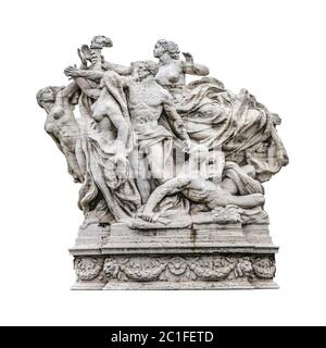 Stone Sculpture Isolated on White Background Stock Photo