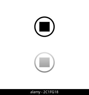 Stop. Black symbol on white background. Simple illustration. Flat Vector Icon. Mirror Reflection Shadow. Can be used in logo, web, mobile and UI UX pr Stock Vector