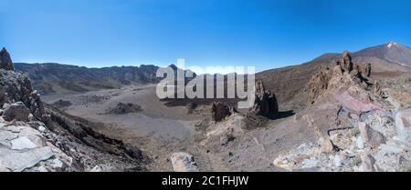 Tenerife - View over the southern national park at the Teide Stock Photo