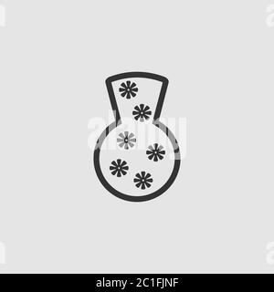 Vase icon flat. Black pictogram on grey background. Vector illustration symbol Stock Vector