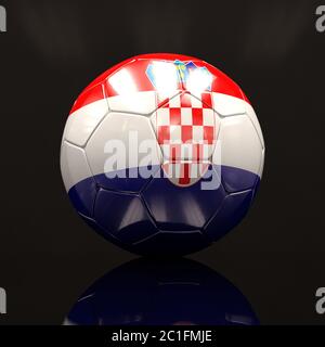 3d Soccer Ball with Croatia Flag Illustration Stock Photo