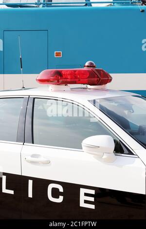 Close up of the body of the japanese police car Stock Photo