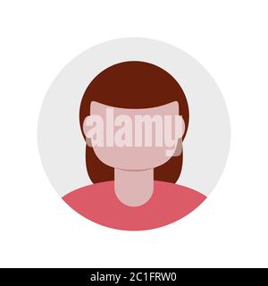 Vector icon of a person with long hair and red clothes. Use it for your user profiles or infograhics. Stock Vector