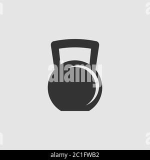 Weight icon flat. Black pictogram on grey background. Vector illustration symbol Stock Vector