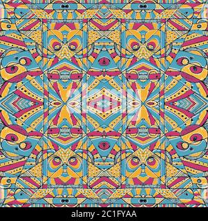 Multicolored Tribal Seamless Pattern Stock Photo
