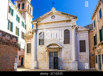 Venice, Italy, September 13, 2019: San Simeone Profeta or San Simeone Grande catholic church in sestiere Santa Croce in old historical centre of Venic Stock Photo