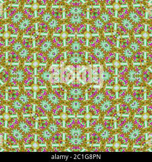 Collage Check Ornate Seamless Pattern Stock Photo