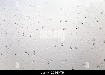 Raindrops on a window pane Stock Photo