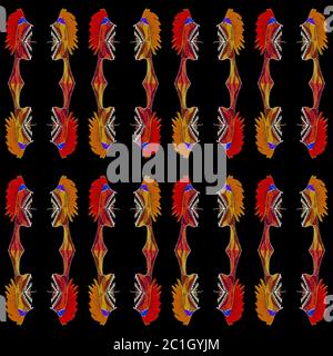 Hand Drawn Monsters Motif Seamless Pattern Stock Photo