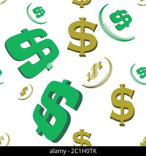 Money, dollar coin pattern Stock Vector