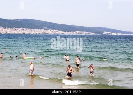 SUNNY BEACH, Bulgaria - June 26, 2018: Sunny Beach is a major seaside resort on the Black Sea coast of Bulgaria, located approxi Stock Photo