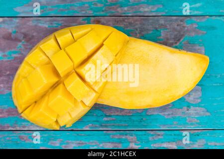 Fresh sliced mango fruit Stock Photo