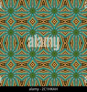Modern Geometric Tribal Seamless Pattern Mosaic Stock Photo