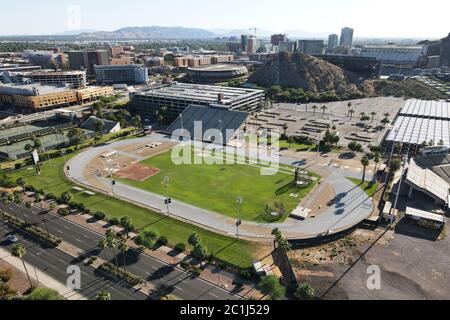 An aerial view of Sun Devil Stadium on the campus of Arizona State ...