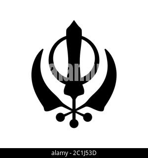 Sikhism emblem Khanda religious symbol The Insignia of the Khalsa ...