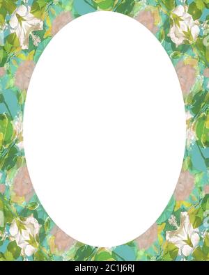 Circle Frame Background with Decorated Borders Stock Photo