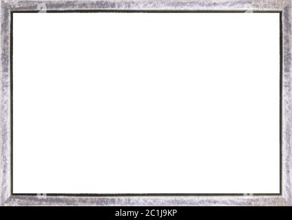 White Landscape Frame With Ornate Wooden Edges Stock Photo - Alamy