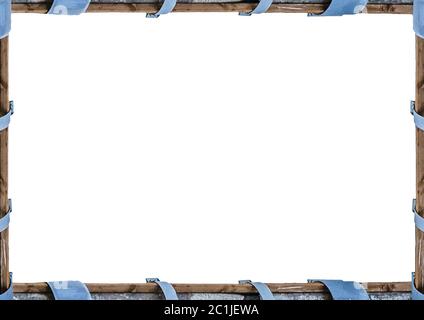 White Landscape Frame with Pilars Borders Stock Photo