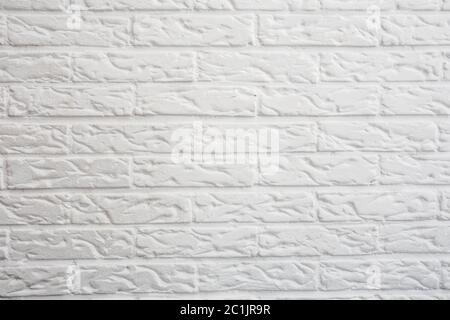 ceramic white brick tile wall modern design background texture Stock Photo