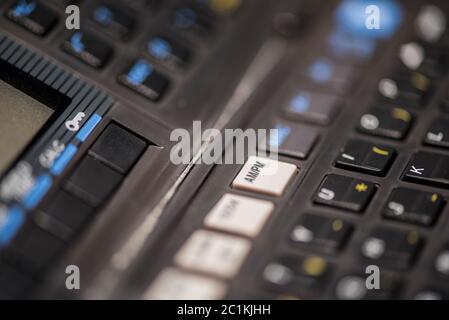 Keys of one of the first computing devices with handheld technology Stock Photo