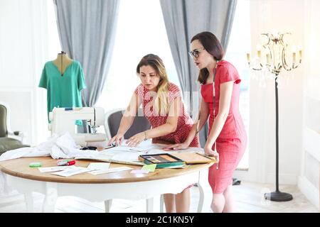 Fashion designers are working on a new concept in fashion  studio Stock Photo