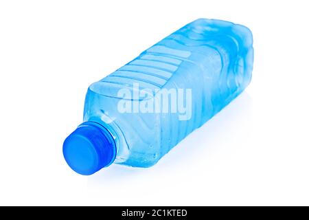 close up of a plastic bottle on white background Stock Photo
