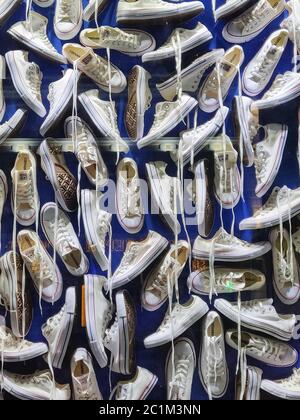 Nizhny Novgorod, Russia, August 4, 2018: Converse all star casual shoes sports sneakers for sale Stock Photo