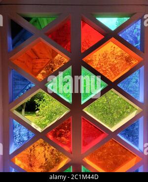 Colored glass of different colors, diamond shape Stock Photo