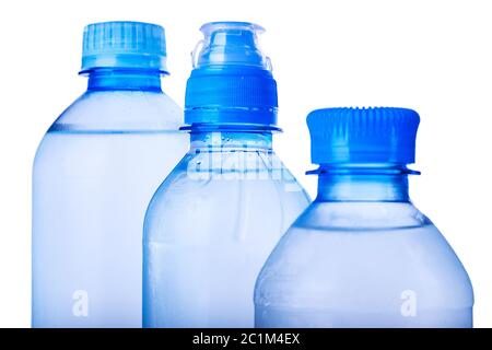 Water plastic bottle on white background Stock Photo