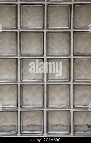 Glass brick wall background. Architecture interior Stock Photo
