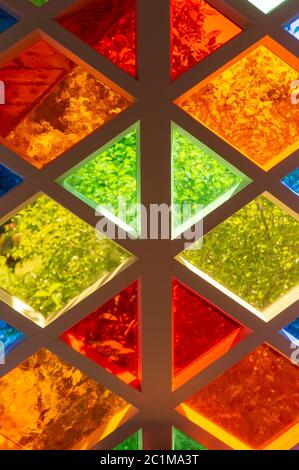 Colored glass of different colors, diamond shape Stock Photo