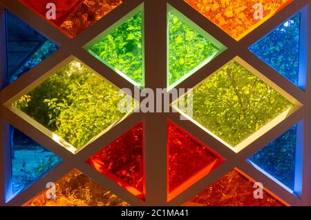 Colored glass of different colors, diamond shape Stock Photo
