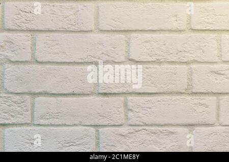 Abstract weathered texture stained old stucco light gray and aged paint white brick wall background in rural room Stock Photo