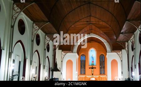 Interior view to Basilica of the Immaculate Conception at Ouidah, Benin Stock Photo