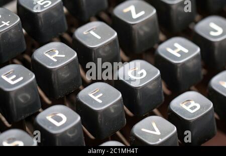 Details of an old mechanical typewriter Stock Photo