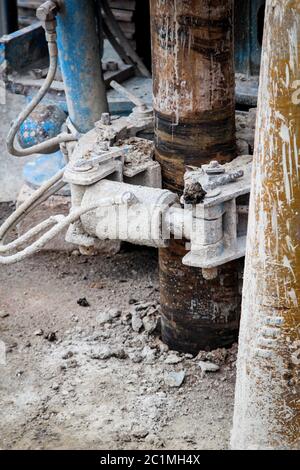 Details of a drill for soil sampling Stock Photo